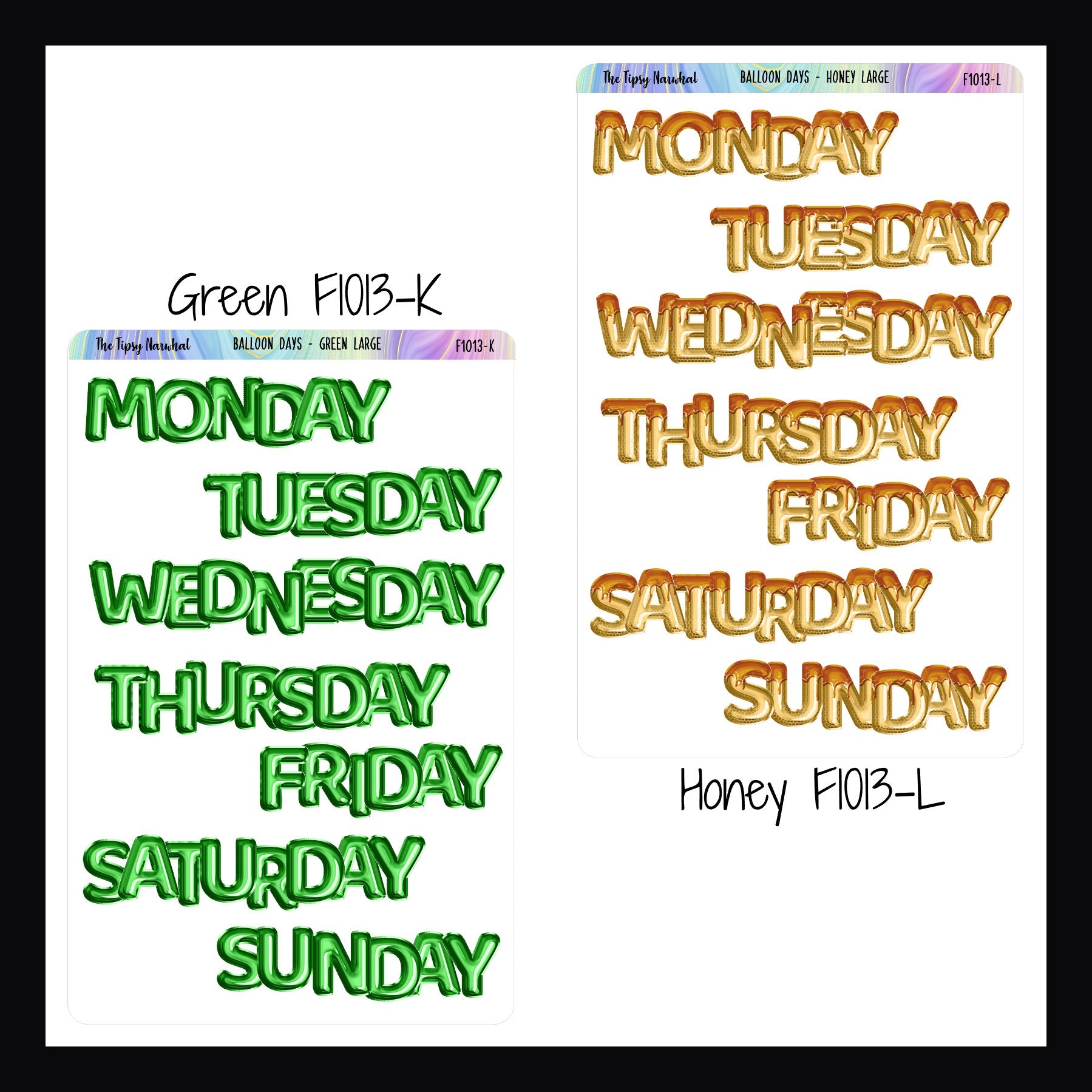 Large Daily Balloon Headers in Green and Honey