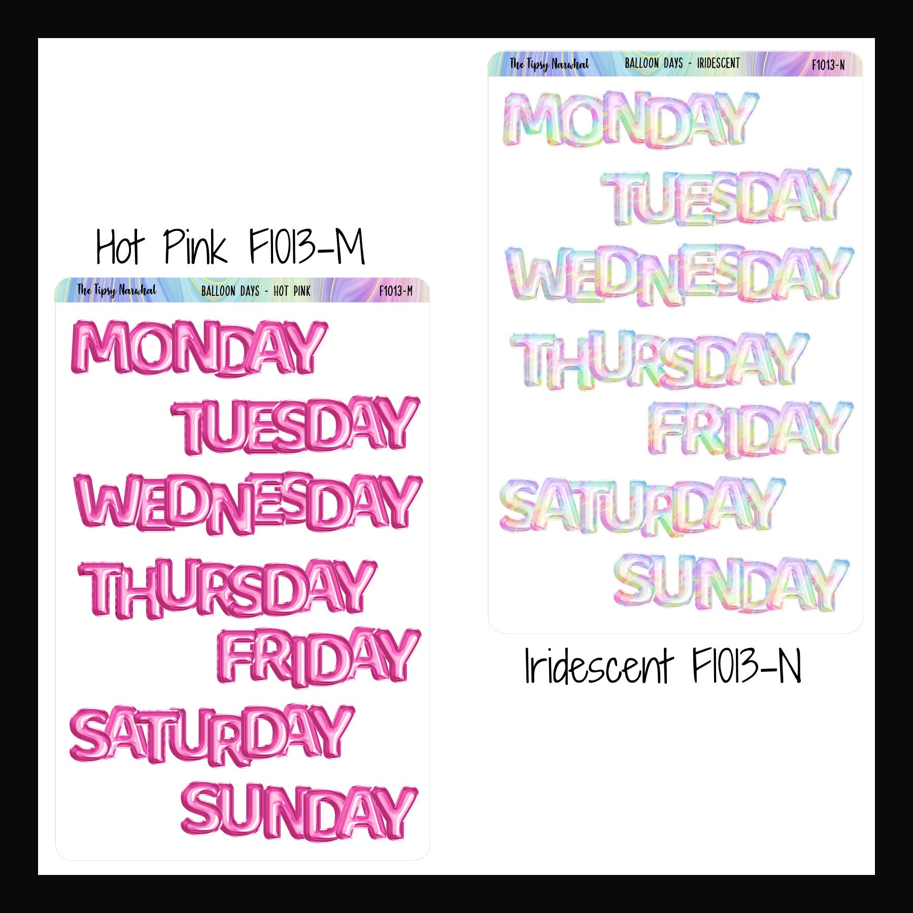 Large Daily Balloon Headers in Hot Pink and Iridescent