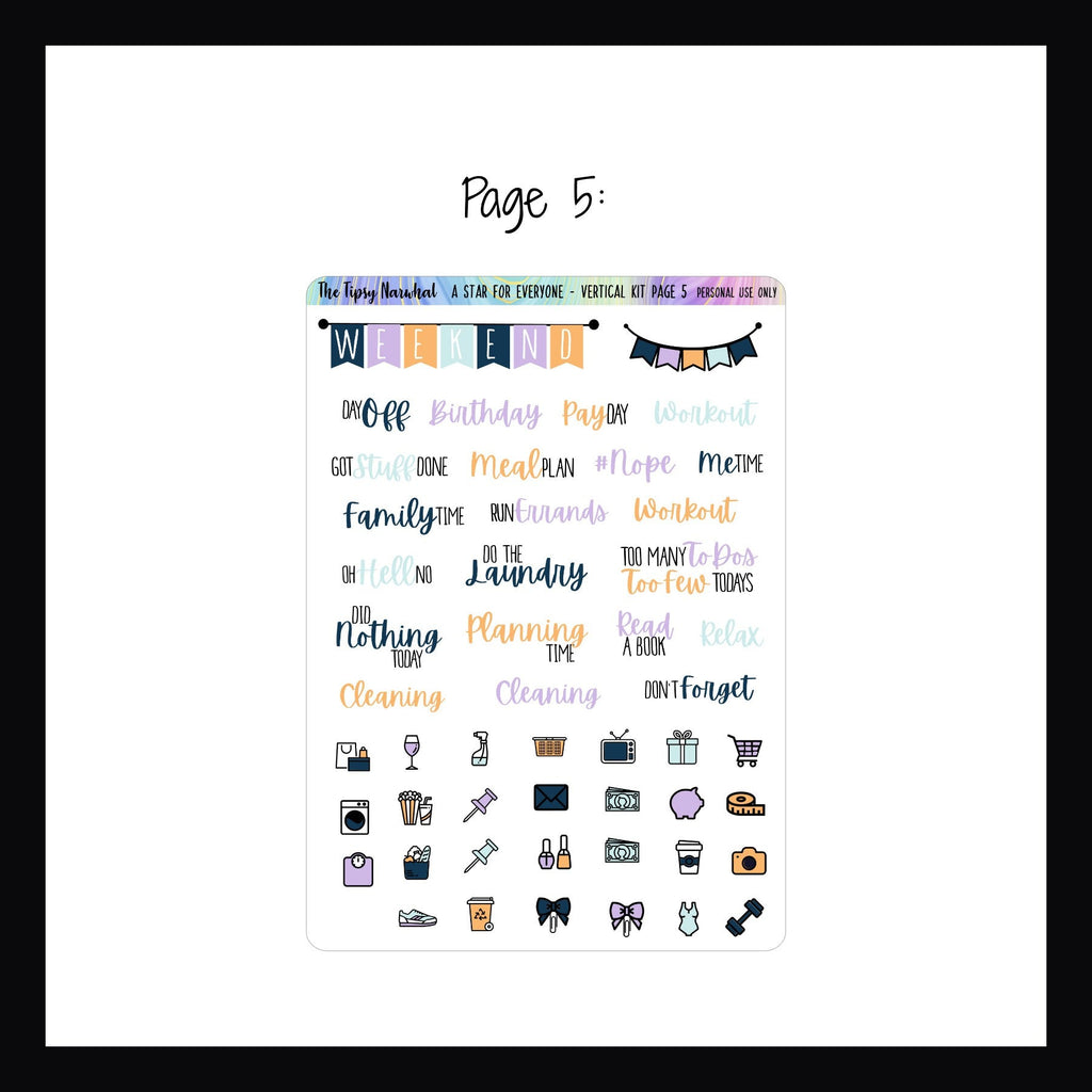 Vertical Weekly Kit  - A Star For Everyone page 5 shown on a white background