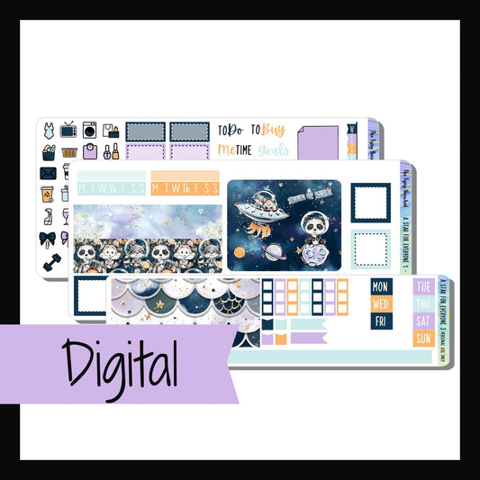 Digital A Star For Everyone Hobonichi Weeks Kit is a digital printable version of the A Star For Everyone Hobonichi Weeks Kit.  It's a 3 page sticker kit designed to fit the Hobonichi Weeks. 