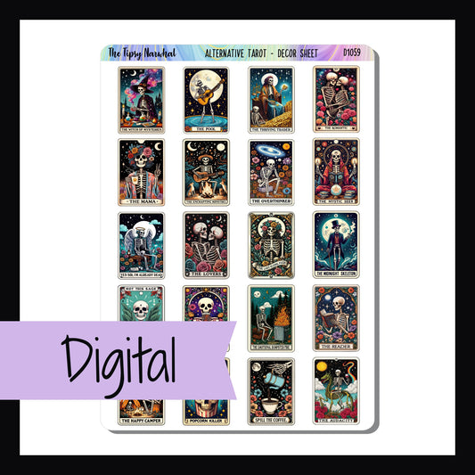 Digital Alternative Tarot Decor Sheet