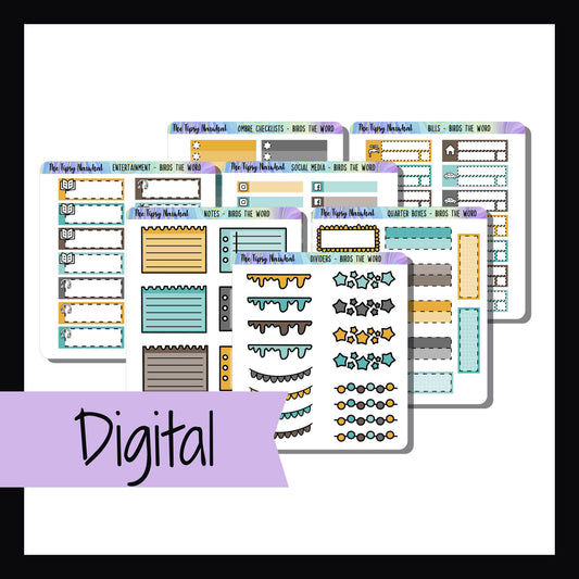 Digital Birds the Word Kit Matching functionals is a digital/printable version of the kit matching functionals of the same name.  Functionals match the Birds the Word kits. 