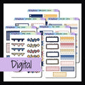 Digital Celestial Functional Kit - a collection of 7 printable planner sticker sheets. Matches the Celestial weekly kits with a color palette of navy blush and gold. 