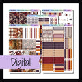 Digital Colors of Autumn Vertical Kit is a digital/printable version of the sticker kit with the same name.  It is a 5 page sticker kit sized to fit vertical style planners.  It features a fall theme with a rich color palette of reds, oranges, plums, and cream.