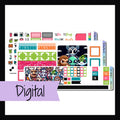 The Digital Cute Cryptids Hobonichi Weeks Kit is the digital/printable version of the Cute Cryptids Hobonichi Weeks Kit.  a three page kit featuring bright colors and adorable cryptid creatures.