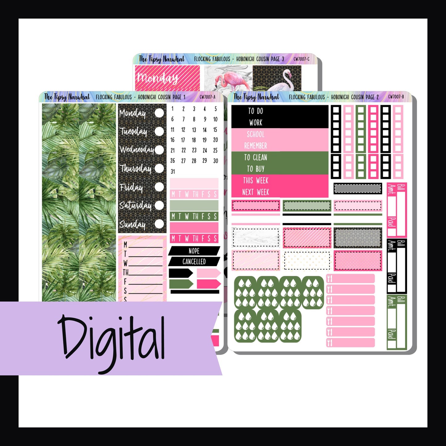 Digital Flocking Fabulous Hobonichi Cousin Kit