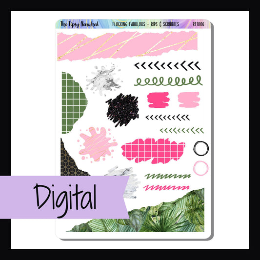 Digital Flocking Fabulous Rips & Scribbles Sheet