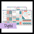 Digital June 2025 Monthly Bundle is a digital/printable version of the sticker kit with the same name.  The limited edition theme focuses on flamingos and features a color palette of corals and aquas.  The download contains PDF, JPEG, PNG image files as well as an SVG cut file.