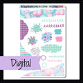 Digital Leaving on a Jet Plane Rips & Scribbles Sheet is a digital/printable version of the sticker sheet with the same name.  It is a sticker sheet featuring a variety of decorative stickers with a scribbled, splattered or ripped like appearance.  The colors and patterns coordinate with the Leaving on a Jet Plane weekly kits.