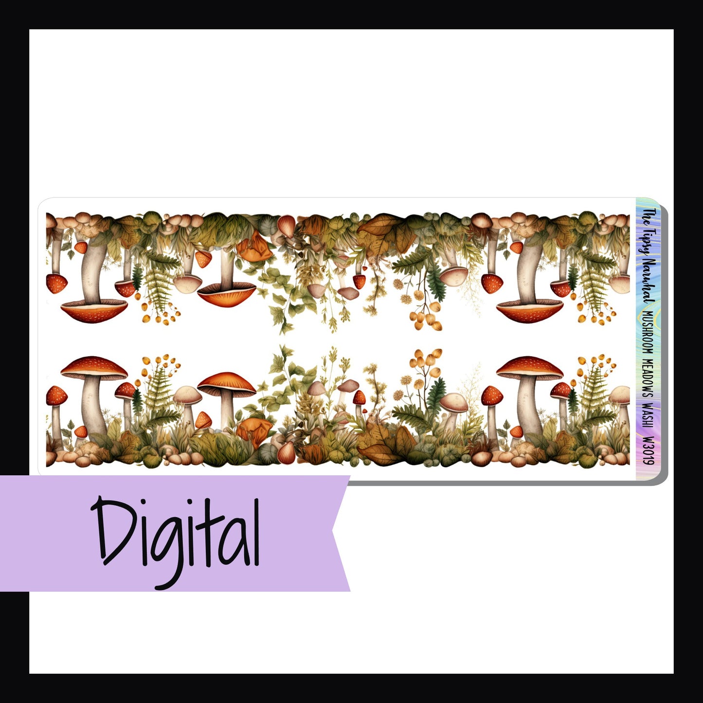 Digital Mushroom Meadows Washi