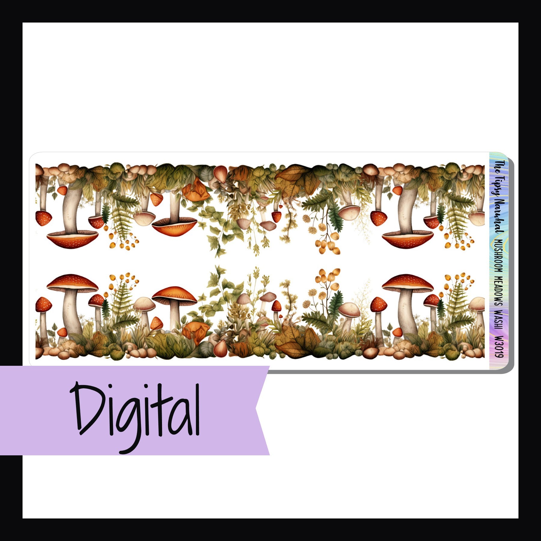 Digital Mushroom Meadows Washi