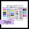 Digital Neon Nightmares Functional Add-ons is the digital/printable version of the sticker kit by the same name.  It is a 7 page sticker kit filled with functional stickers that match the Neon Nightmares collection. 