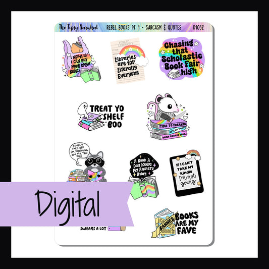 Digital Rebel Books Pt 1 Decor Sheet