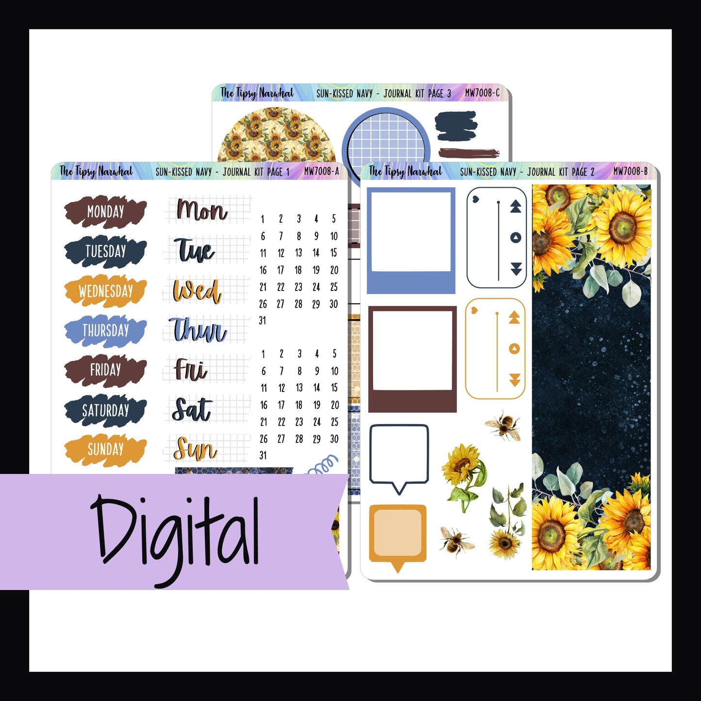 Digital Sun-Kissed Navy Journal Kit