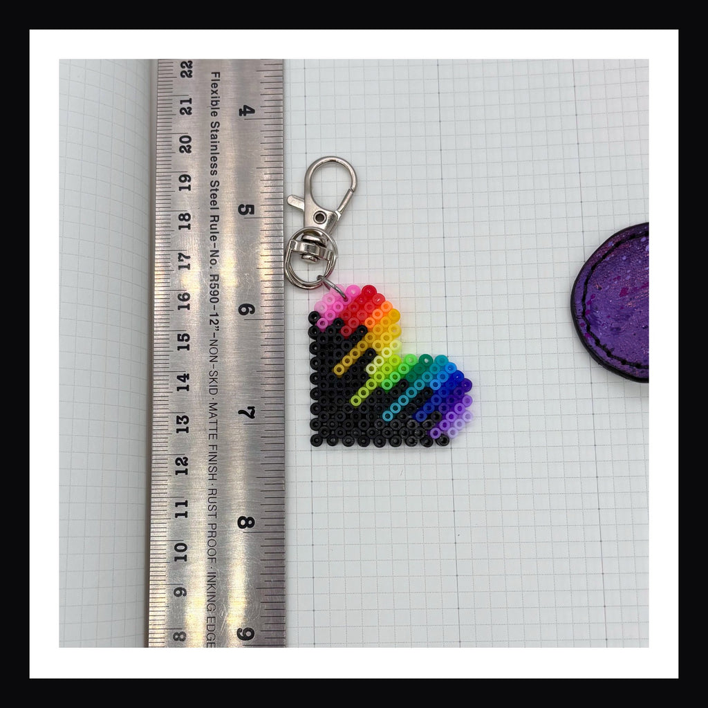 Rainbow Drip Heart Charm