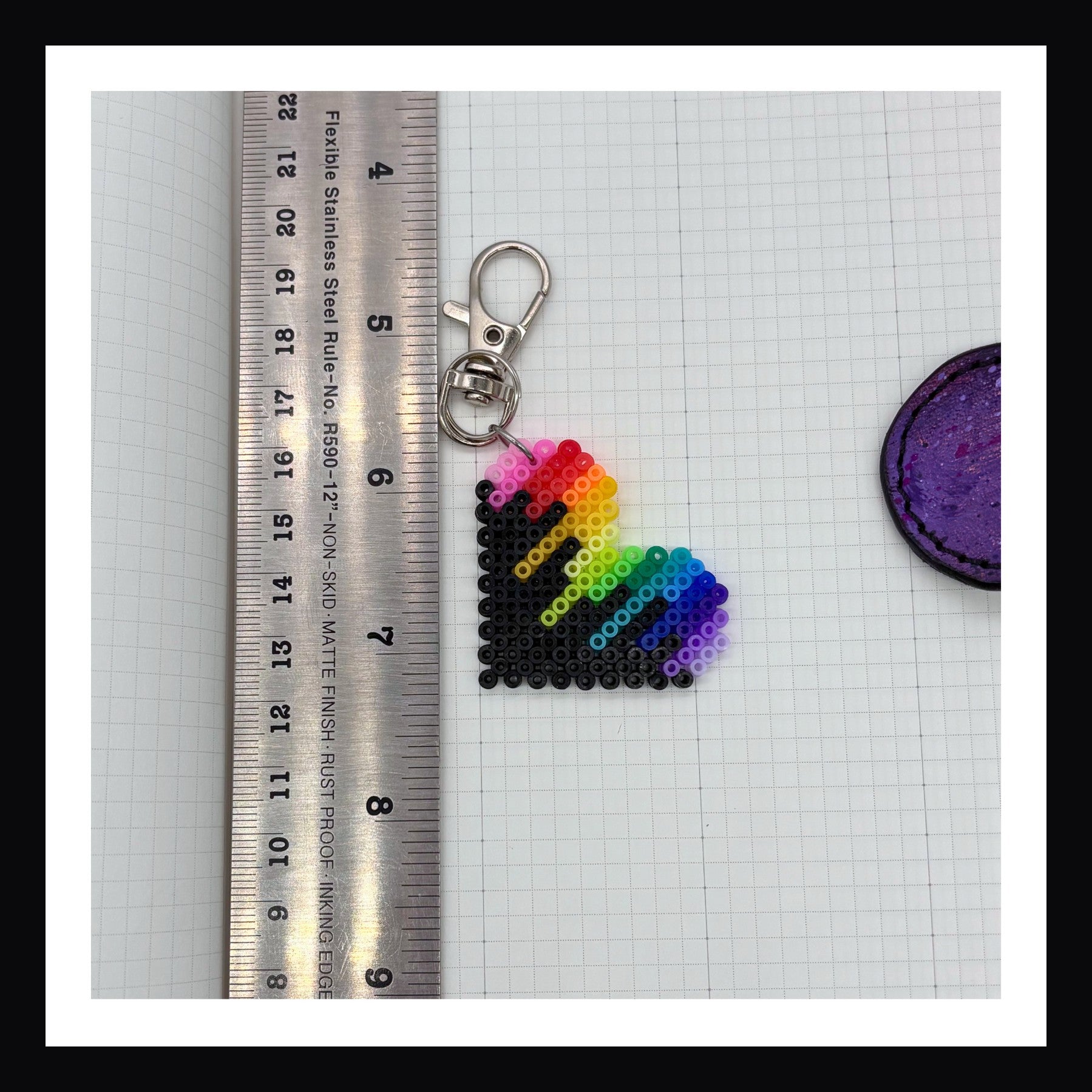 Rainbow Drip Heart Charm