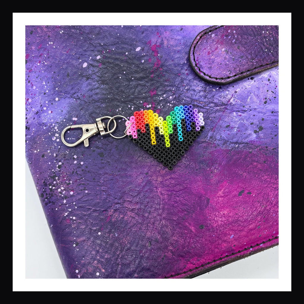 Rainbow Drip Heart Charm