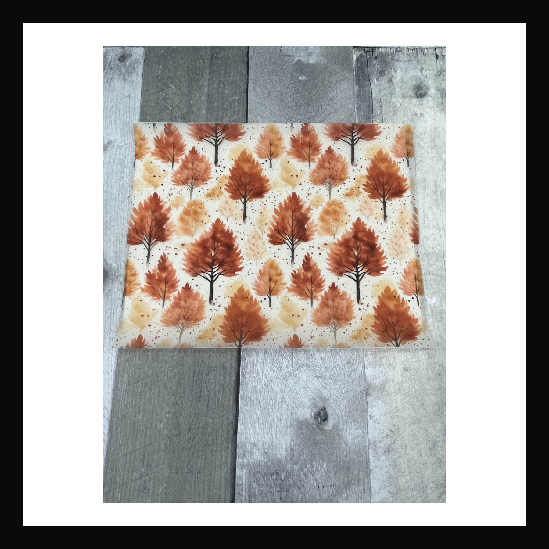 8x10 printed vellum sheet, fall trees, forest, fall leaves, fall vellum sheet, orange, red, yellow