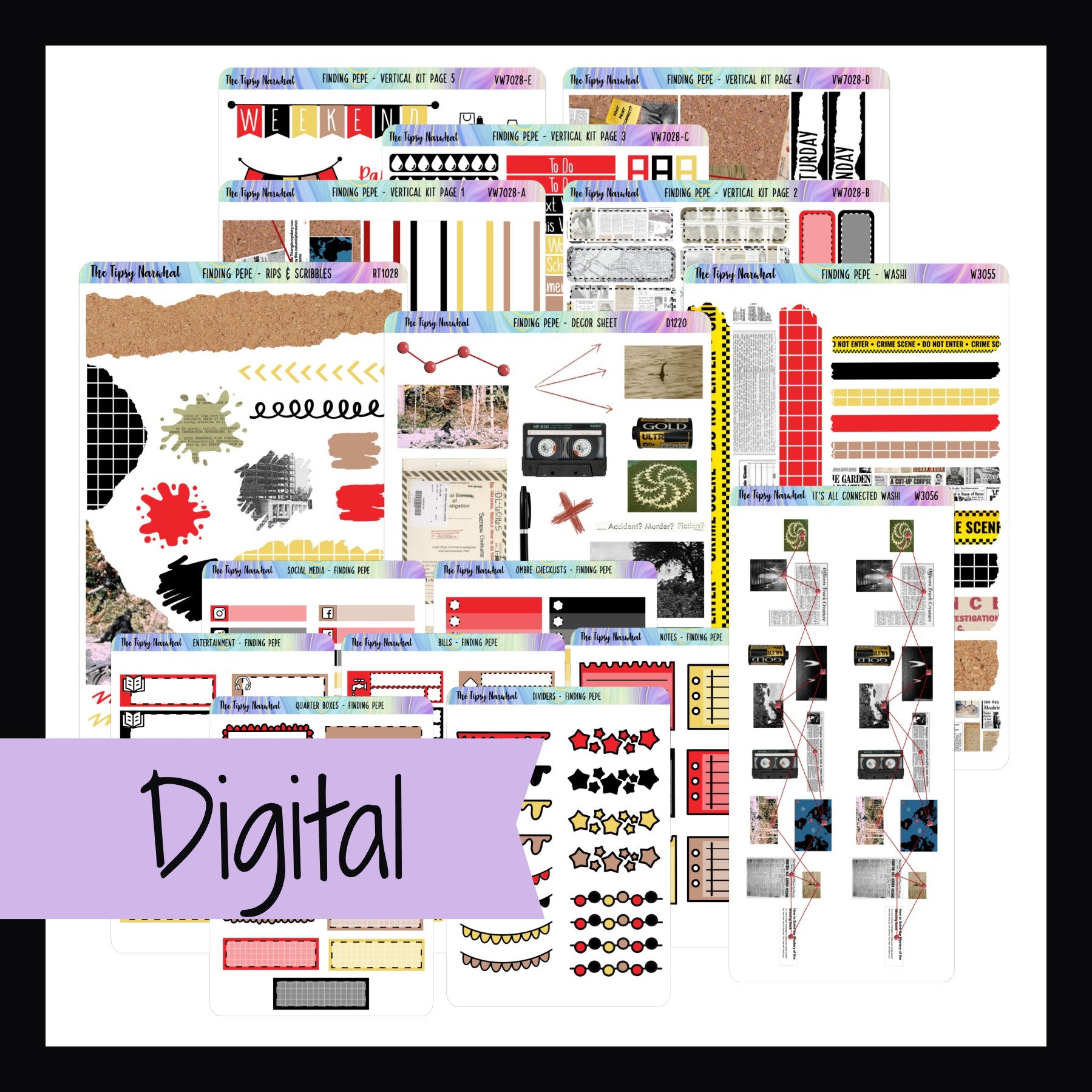 Finding Pepe Printable Vertical Sticker Kit