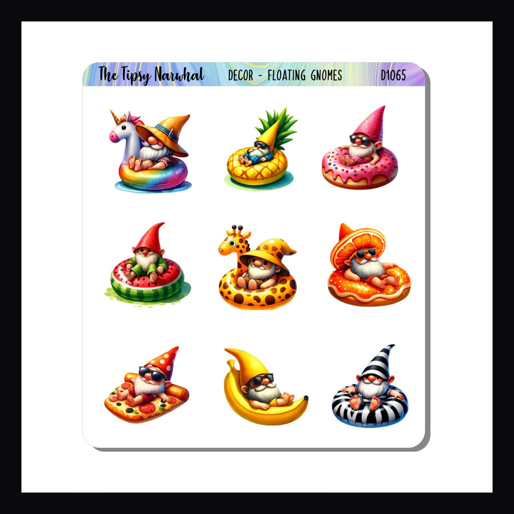 Digital Floating Gnomes Decor Sheet