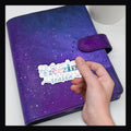 Freezin' Season Die Cut shown here on a purple planner.