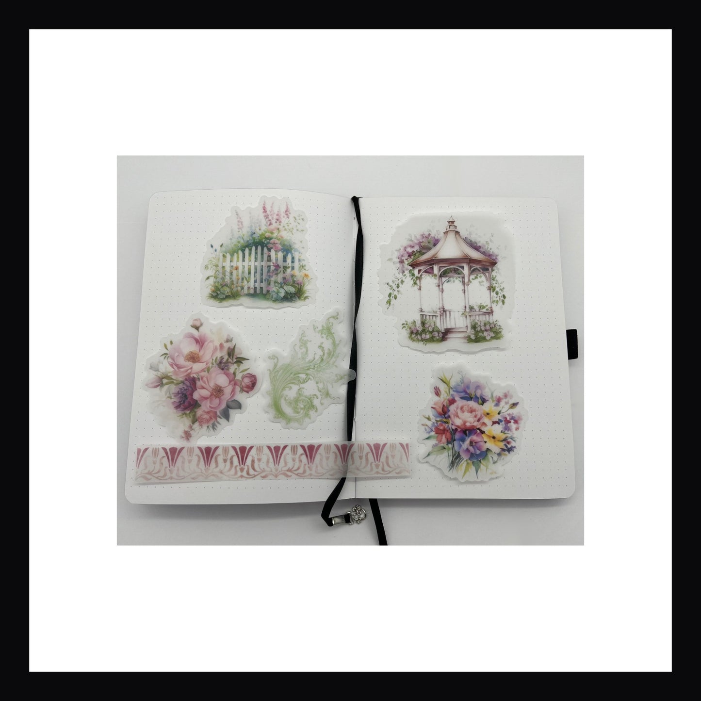 Gardening Junk Journaling Kit contains 6 vellum accents.  Accents are of varying sizes depending on the design.  Each accent is fancy cut around the printed image.
