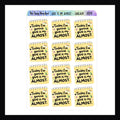 Sarcasm and Quote Stickers - Give It My Almost set of 12 stickers that say "Today I'm gonna give it my almost" shown on a white background.