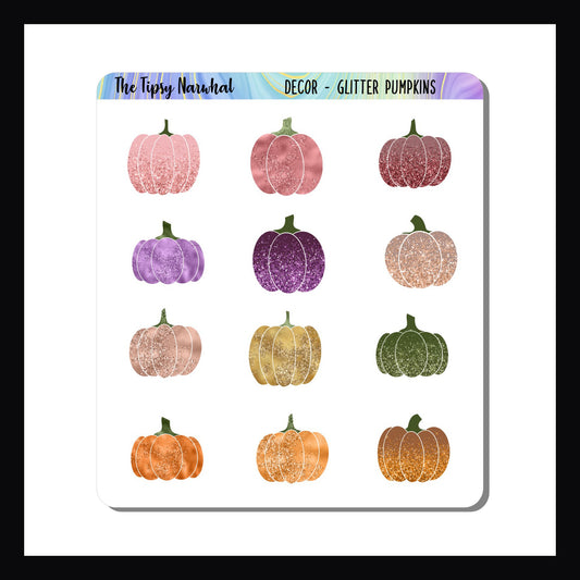 Glitter Pumpkins Decor Sheet