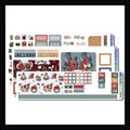 Gnome for Xmas Hobonichi Weeks Sticker kit, 3 page kit featuring playful holiday gnomes, colors include red, green, navy, yellow and light blue