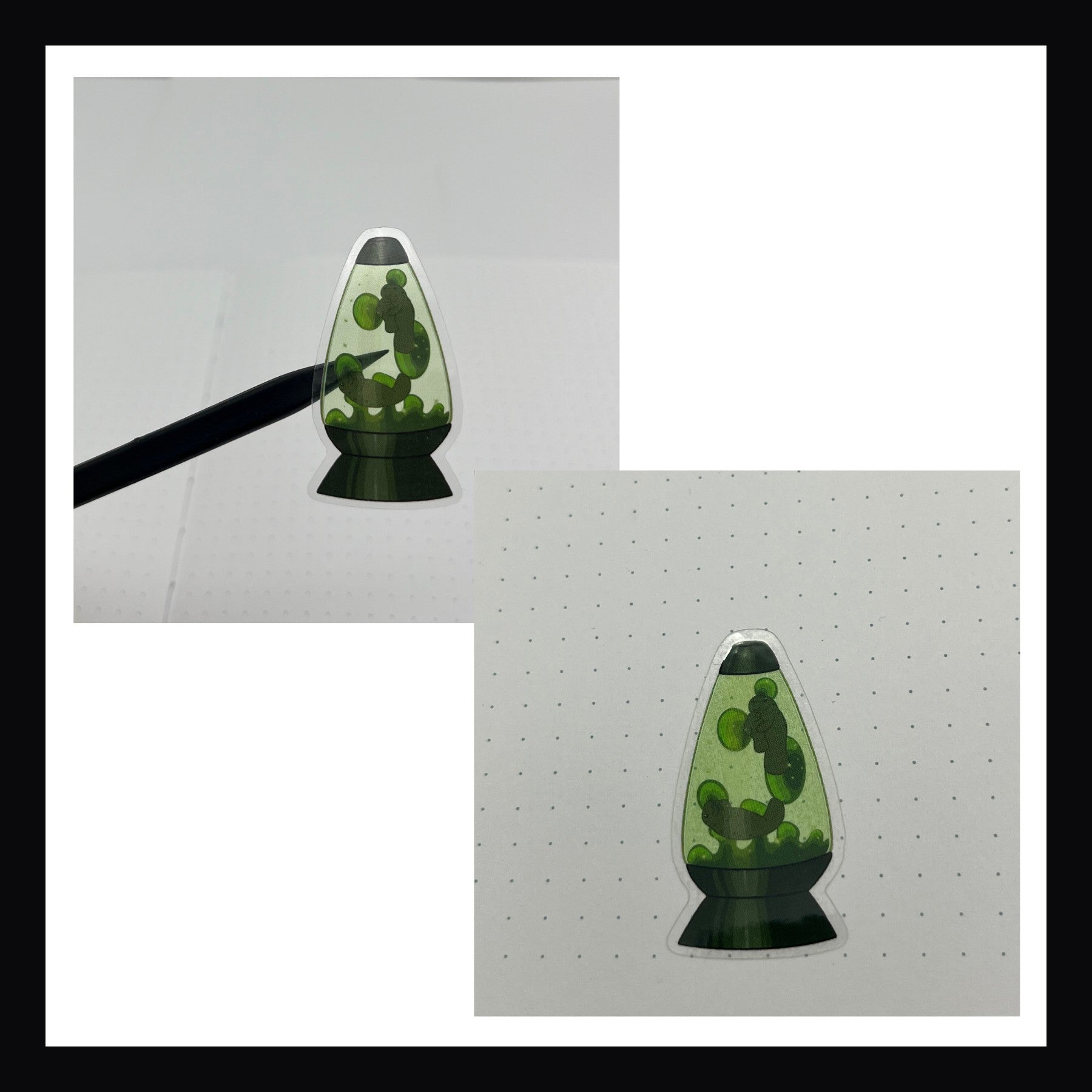 Living Lava Lamps Vinyl Stickers - Green/Manatees