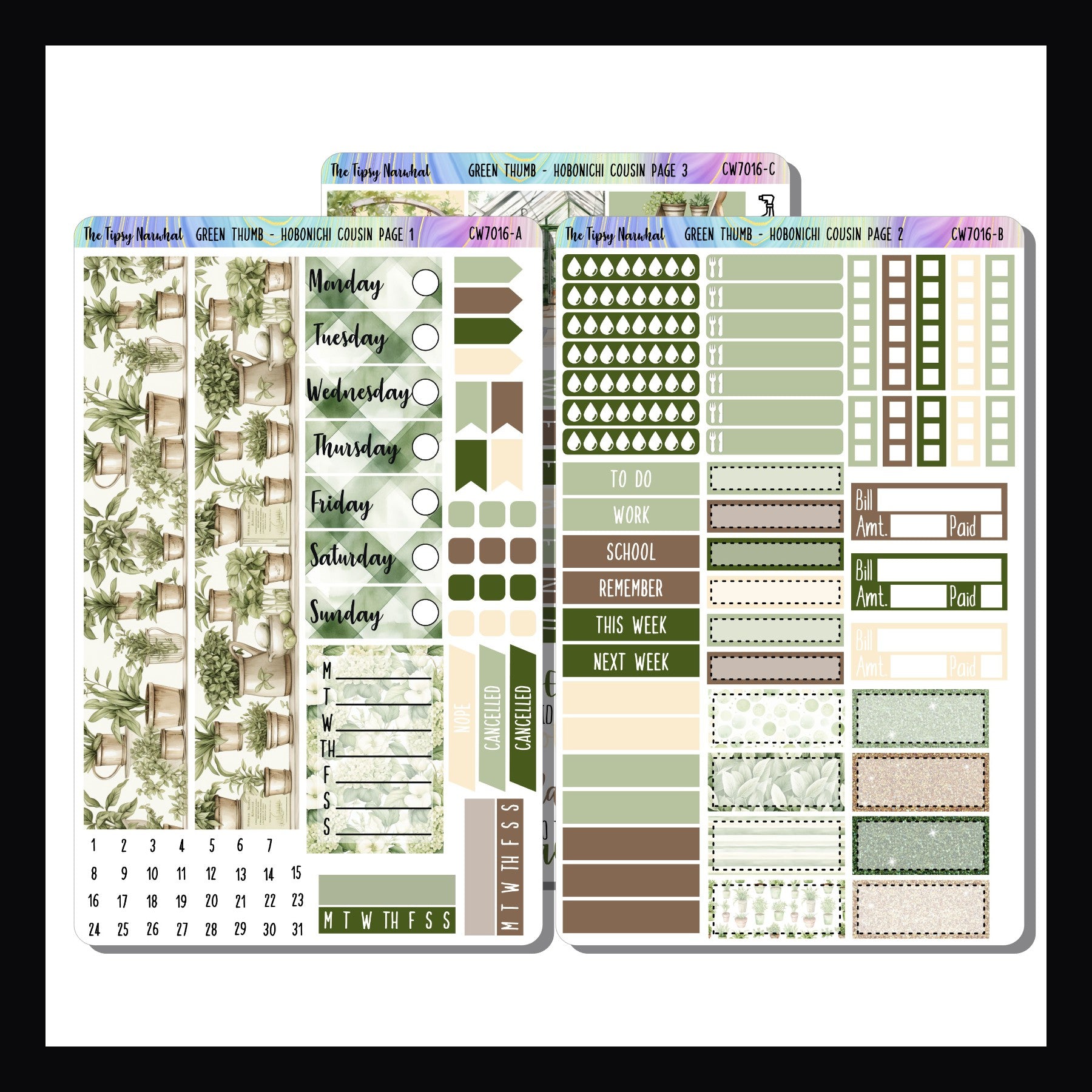 Green Thumb Hobonichi Cousin Kit