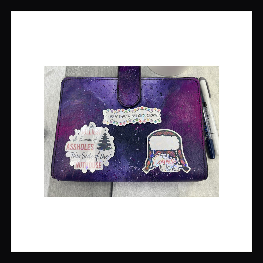 Set of 3 Holographic Die Cuts featuring quotes from "christmas vacation"