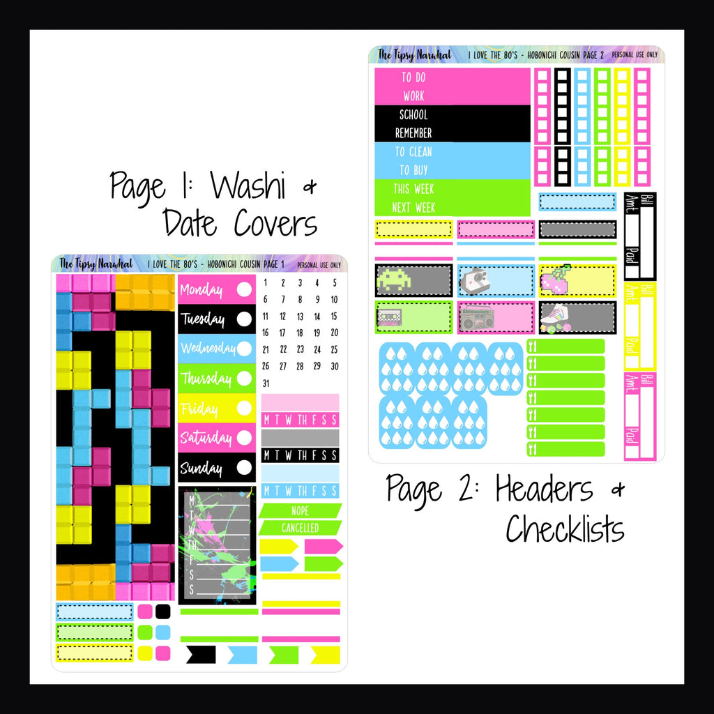 I Love the 80's Hobonichi Cousin Kit