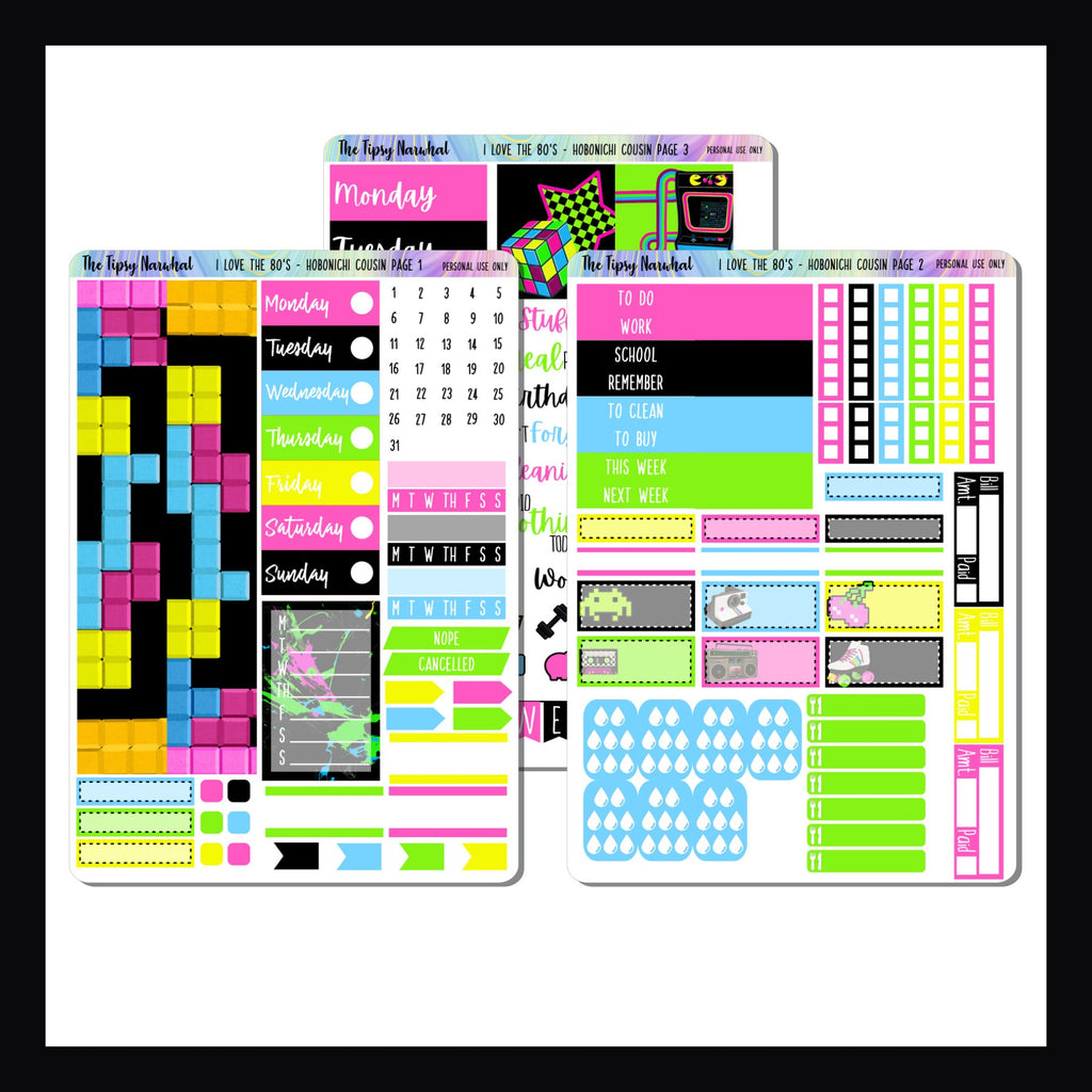 I Love the 80's Hobonichi Cousin Kit