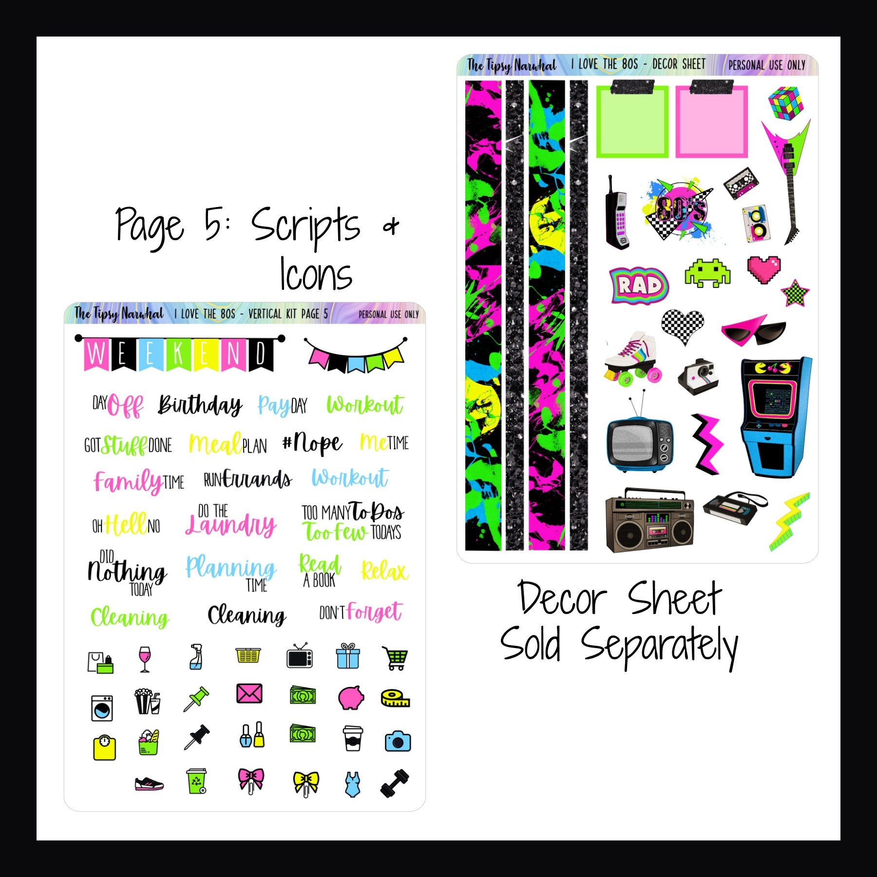 I Love the 80's Vertical Weekly Kit