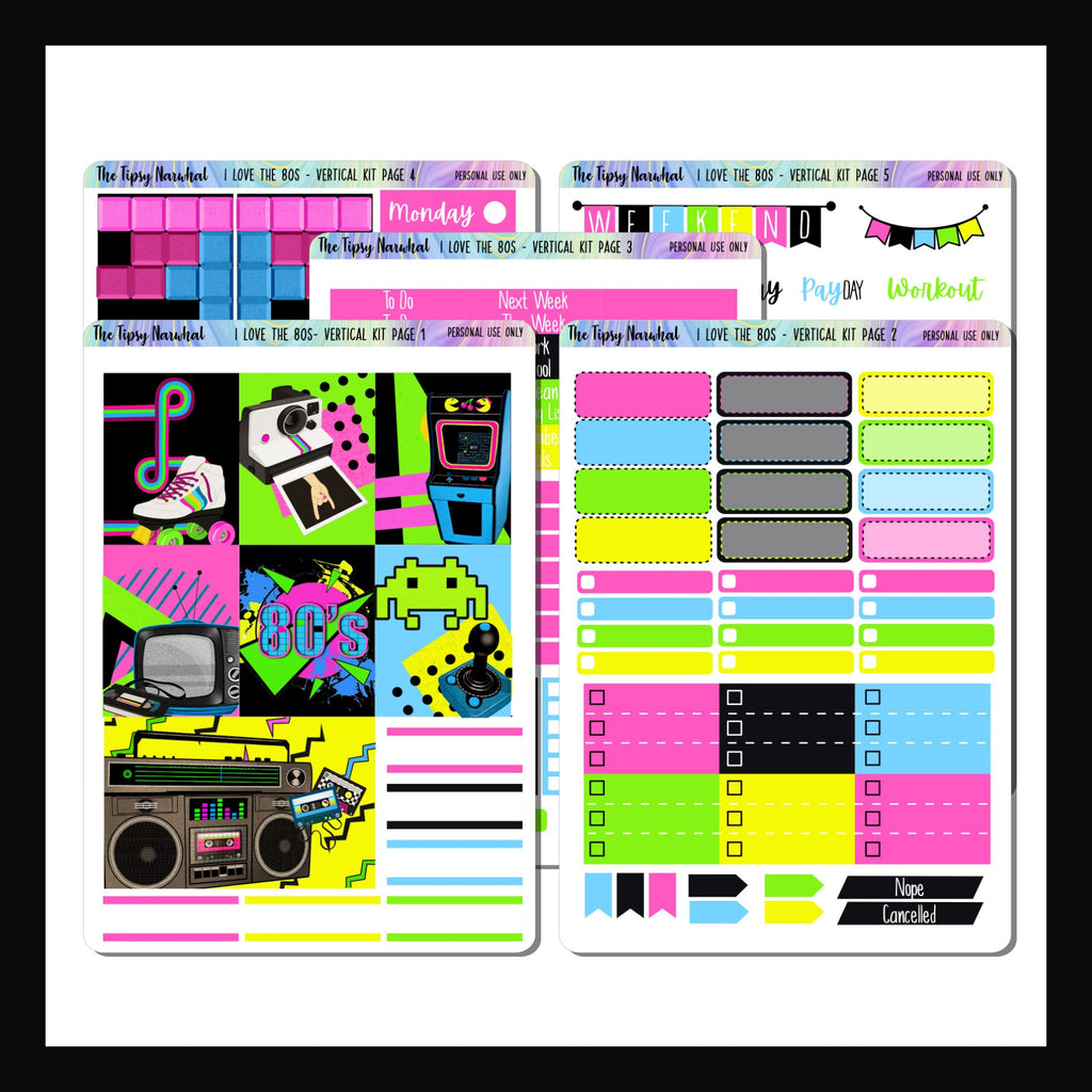 I Love the 80's Vertical Weekly Kit