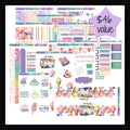 Ice Cream Dream Vertical Value Bundle includes the Ice Cream Dream Vertical Kit, Rips & Scribbles Sheet, Decor Sheet, Washi Sheet, Kit Matching Functional Set, I Scream for Ice Cream, and Ice Cream Sarcasm sheets for $40.  Total bundle value is $46