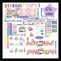 Ice Cream Dreams Hobo Weeks Bundle contains the Ice Cream Dream Hobonichi Weeks Kit, Rips & Scribbles sheet, Decor Sheet, I scream for ice cream washi, Washi sheet, Kit matching functionals, and Ice Cream Sarcasm & Quotes sheet.  Total kit value is $36