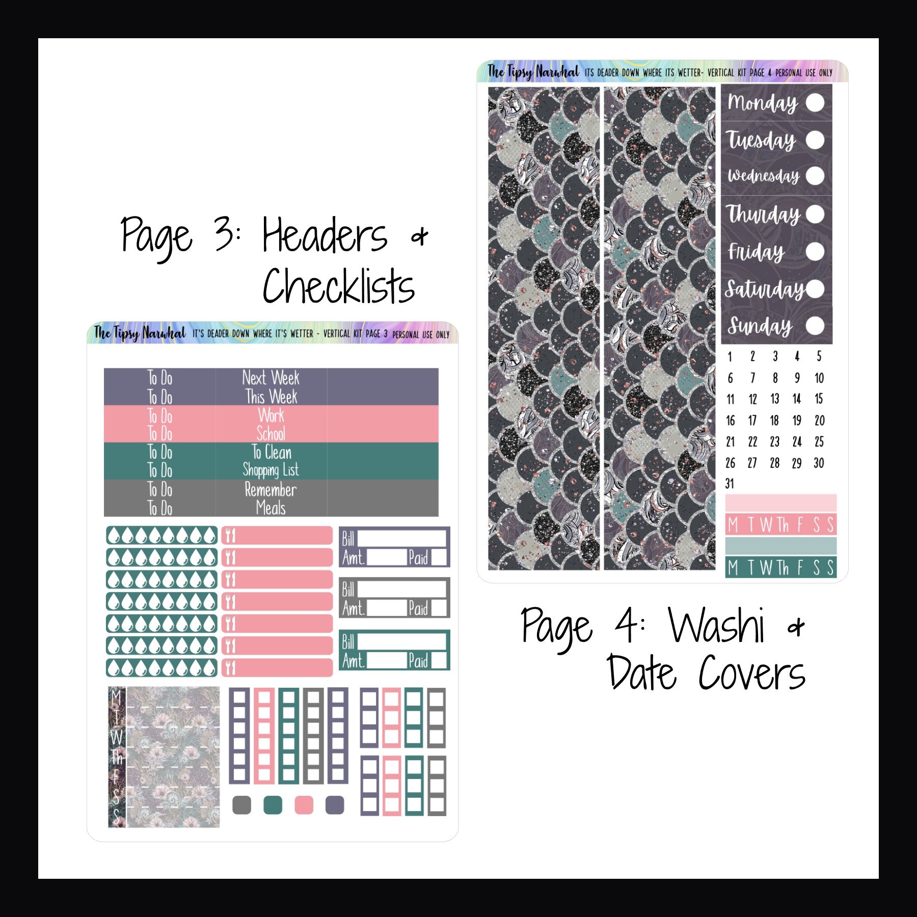 It's Deader Down Where It's Wetter Vertical Weekly Kit