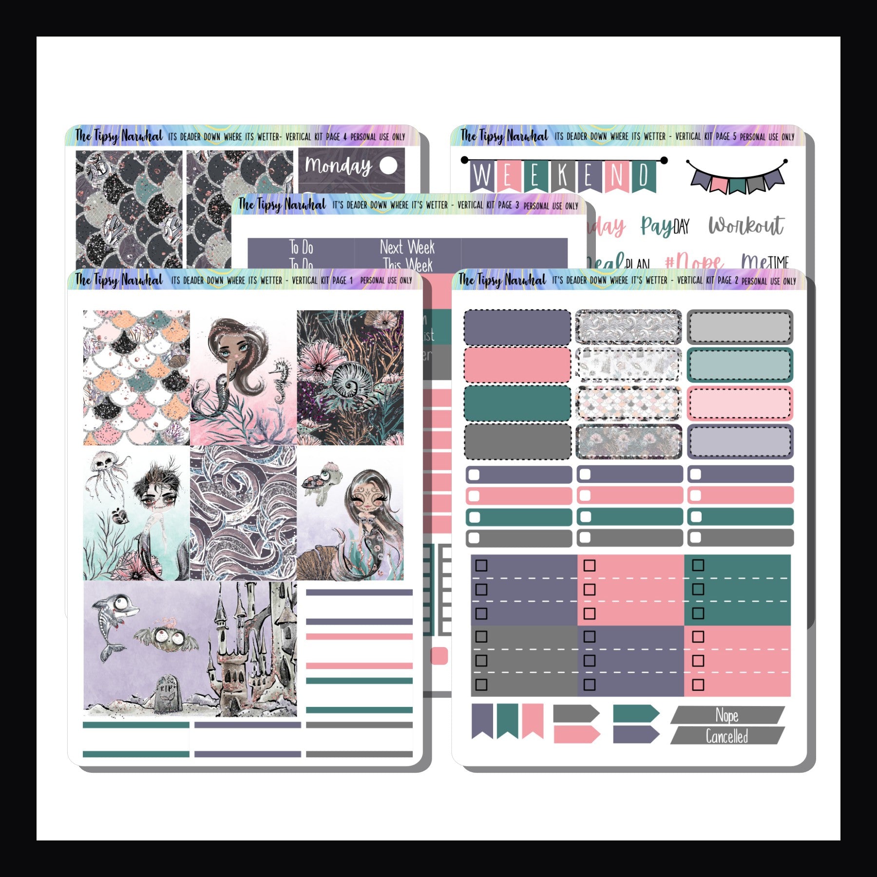 It's Deader Down Where It's Wetter Vertical Weekly Kit