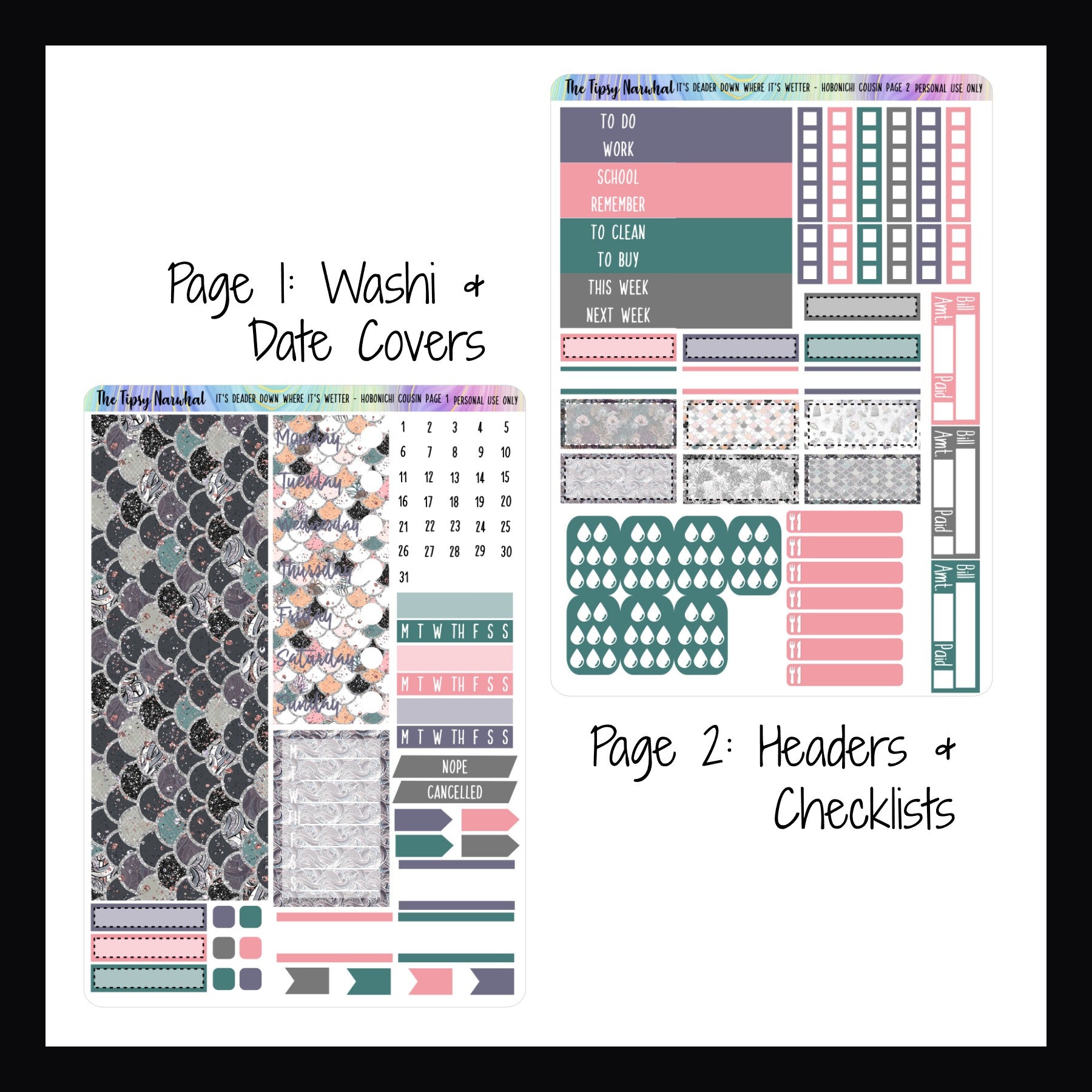 It's Deader Down Where It's Wetter Hobonichi Cousin Kit