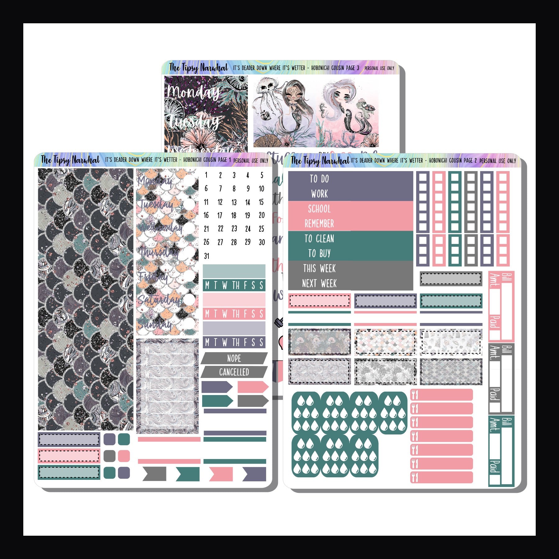 It's Deader Down Where It's Wetter Hobonichi Cousin Kit