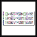 Jingle Bell Time Washi is a sticker sheet featuring 3 strips of fancy cut washi.  The colors and patterns match the Jingle Bell Rock weekly kits.