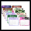 Set of 12 monthly calendar stickers, monthly stickers, mini calendars, 
