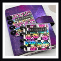 Freestyle Mini Discbound Covers - mini discbound laminated covers shown sitting on a purple planner. 