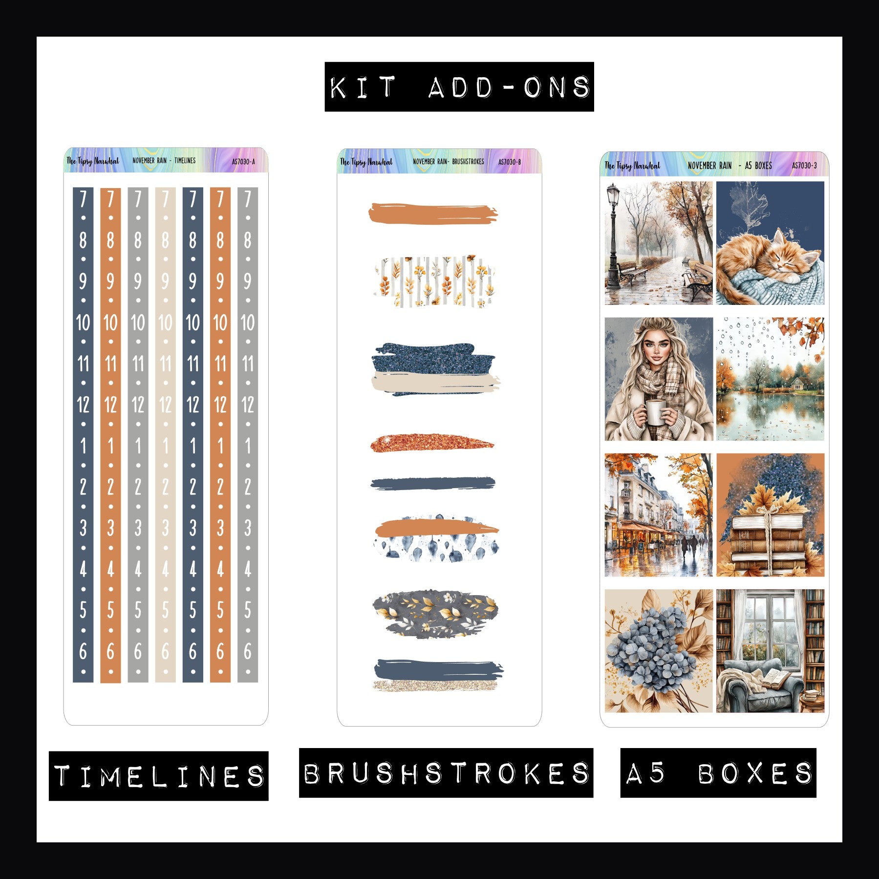 November Rain Journal Sticker Kit