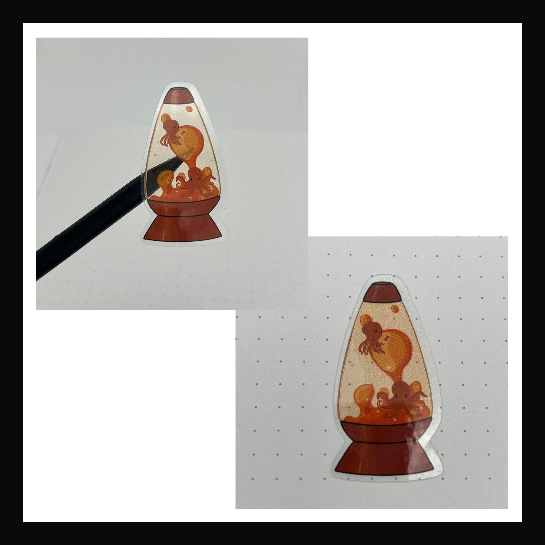 Living Lava Lamps Vinyl Stickers - Orange/Octopus lava lamp.