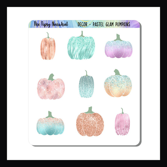 Pastel Glam Pumpkins Decor Sheet