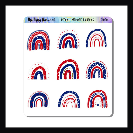 Patriotic Rainbows Decor Sheet