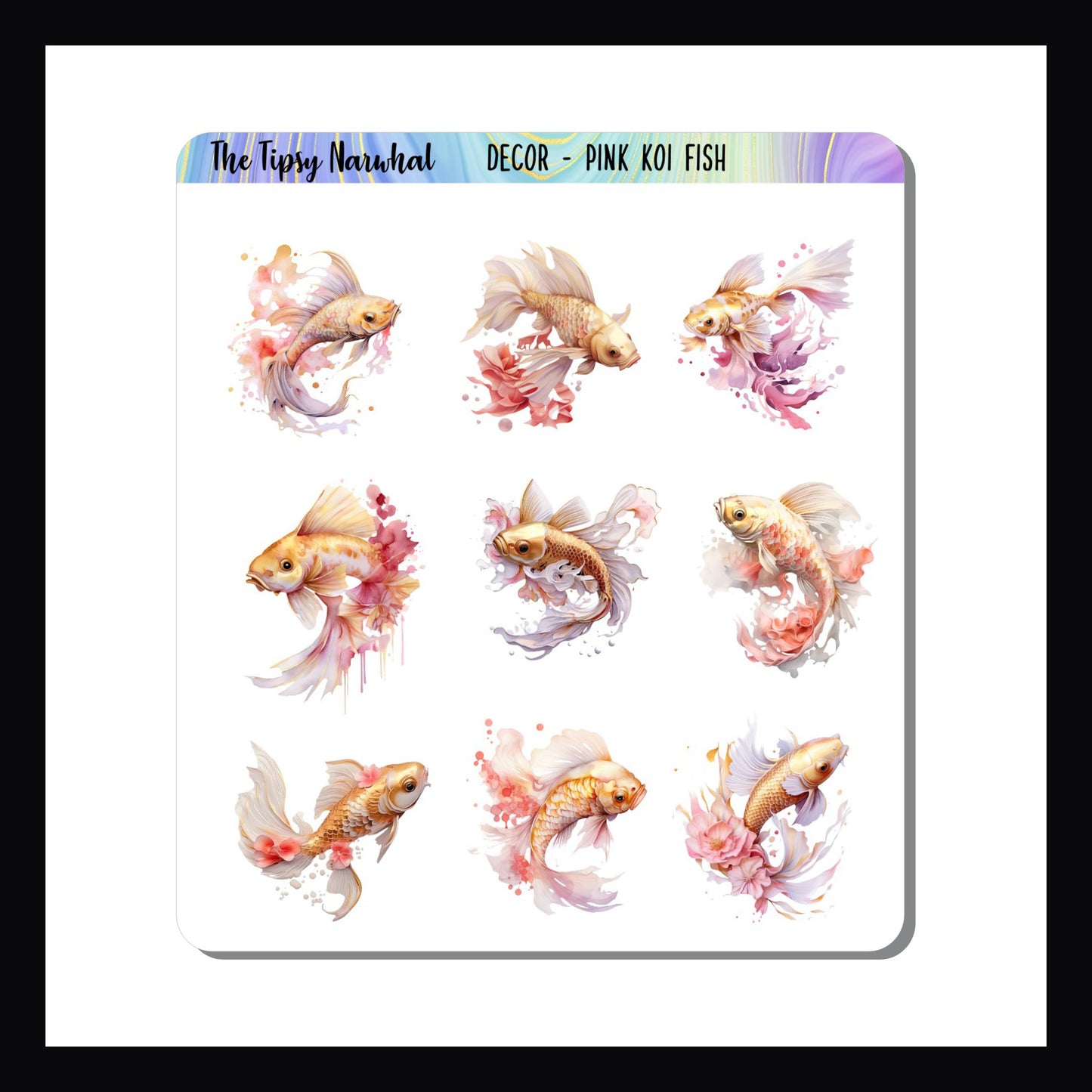 Pink Koi Fish Decor Sheet